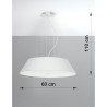 Lampe en suspension abat jour Design VEGA 60cm 5xE27 - blanc