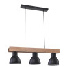 Luminaire Industriel Suspension VARIO 3xE27 - noir / bois