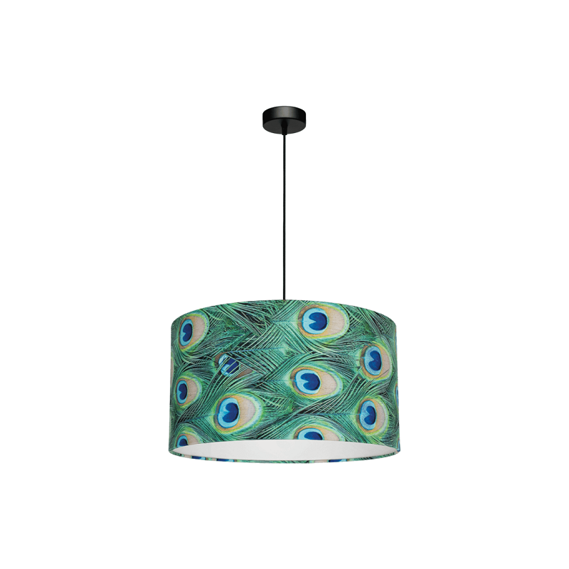 Lampe Suspendue avec abat-jour VERT E27 - noir / multicolore