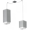 LASTRA W-2 E27 Luminaire suspension argenté avec Abat-Jour