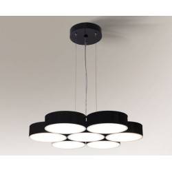 Lampe en suspension abat jour Design ZAMA 7xGX53 - noir