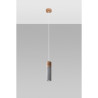 Suspension luminaire design ZANE GU10 - gris / bois