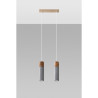 Lampe Suspendue design ZANE 2xGU10 - gris / bois