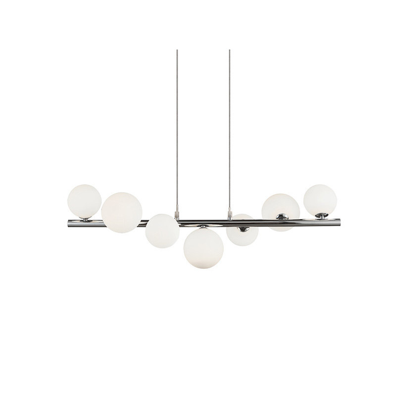 Suspension design SYBILLA 7xG9 - chrome / blanc