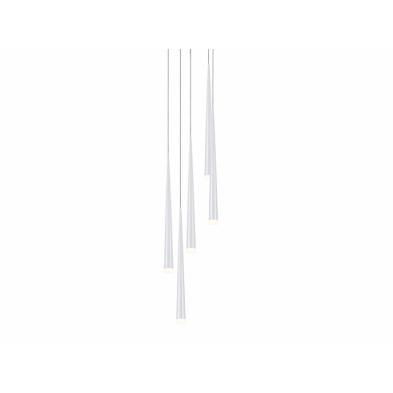 Suspension luminaire design STYLO 5 5xG9 - blanc