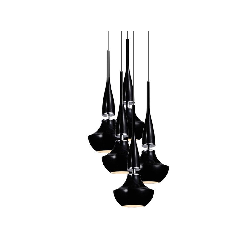 Lampe Suspendue design TASOS 5 E14 5x40W noir, chrome