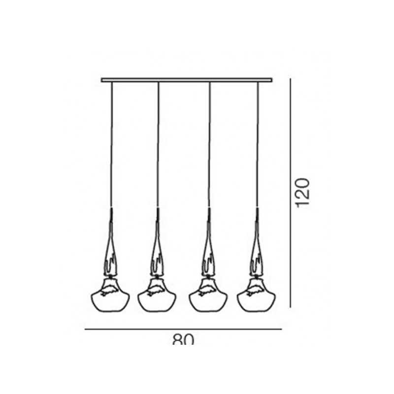 Lampe Suspendue design TASOS 4 E14 4x40W noir, chrome