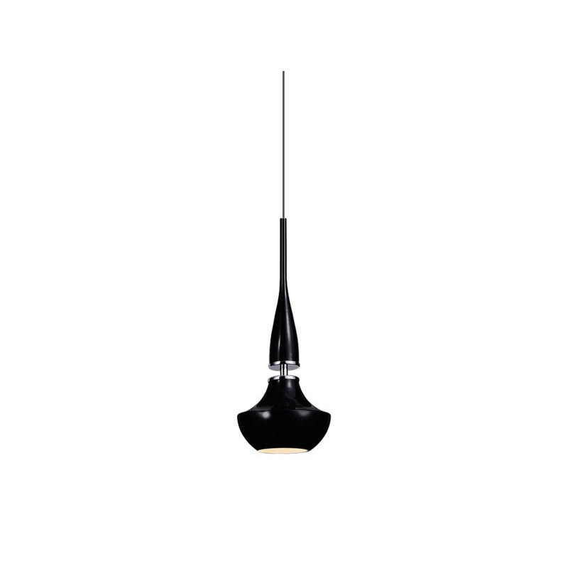 Lampe Suspendue design TASOS 1 E14 40W noir, chrome