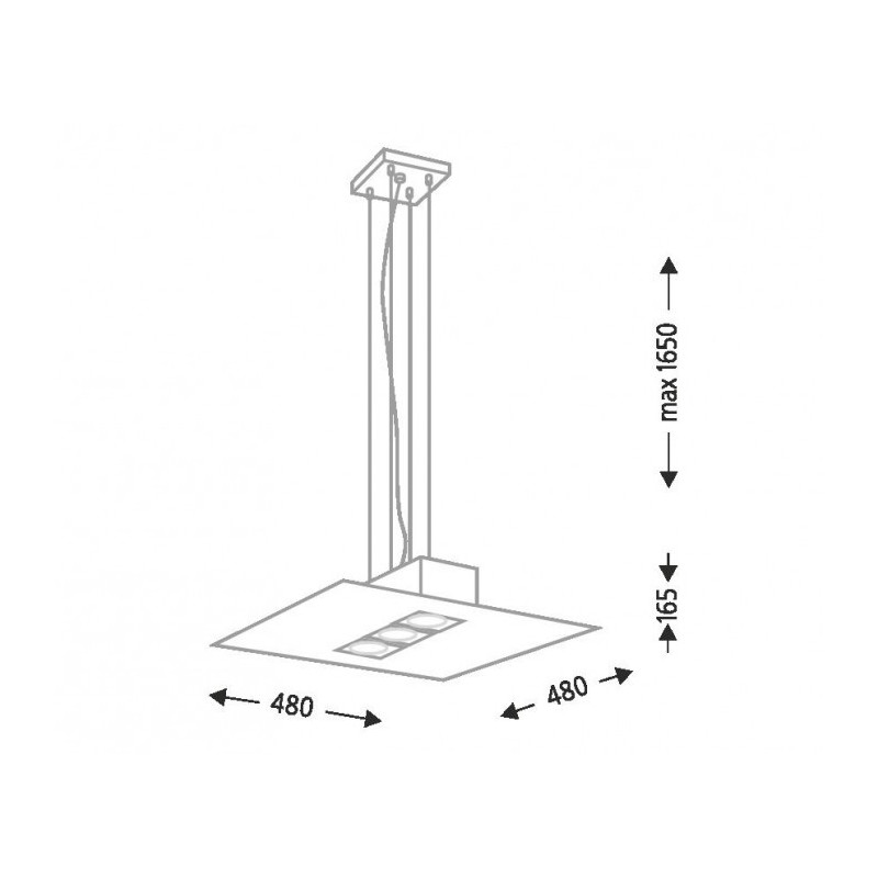 Suspension design TAHARA 5509 3xGU10 - noir