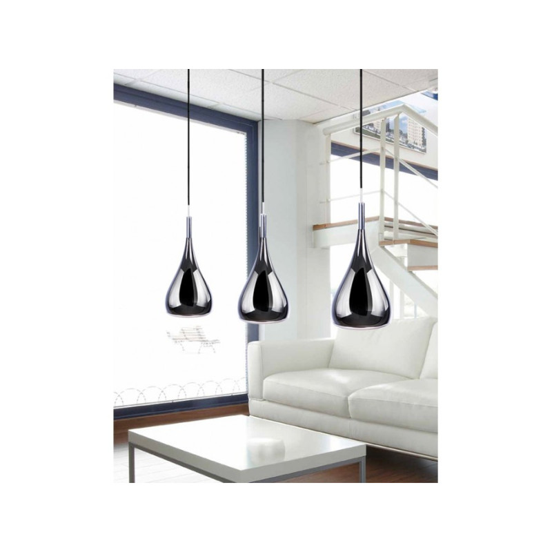 Suspension luminaire design SPELL E27 60W noir, brillant nacré