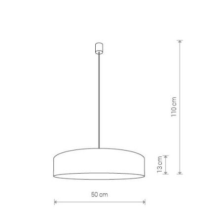 Lampe en suspension abat jour Design TURDA III 50cm 3xE27 - blanc