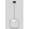 Suspension luminaire design TULA carré G9 - noir / blanc