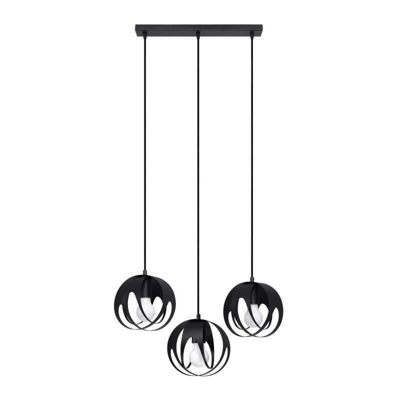 Suspension luminaire TULOS bande 3xE27 - noir