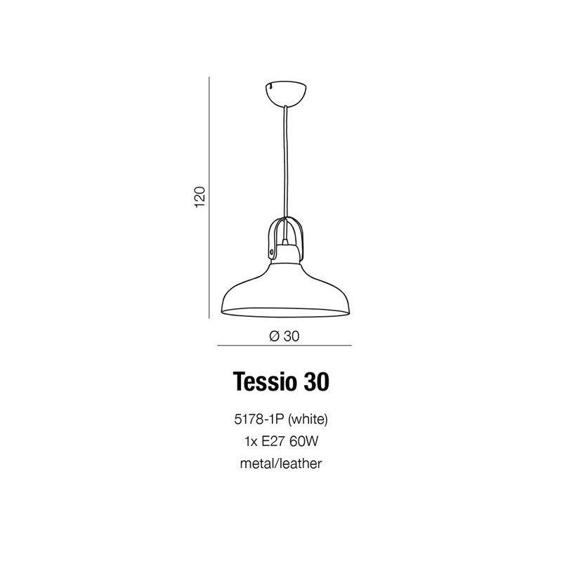 Suspension design TESSIO E27 60W blanc