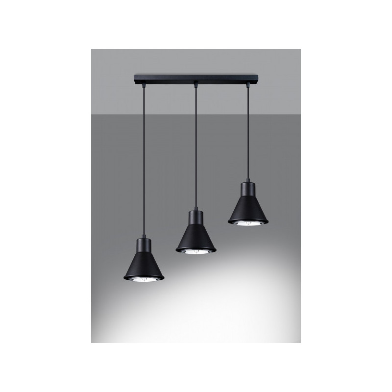 Lampe Suspendue design TAZILA 3xGU10 ES111 - noir