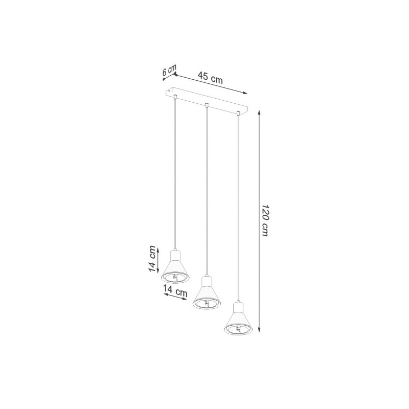 Suspension design TAZILA 3xGU10 ES111 - blanc