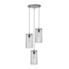 Suspension luminaire TIMEO 3xE27 - noir / pin teinté