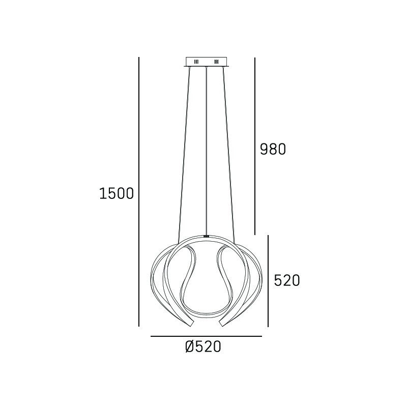 Luminaire Design suspendue TOKYO LED 44W chrome