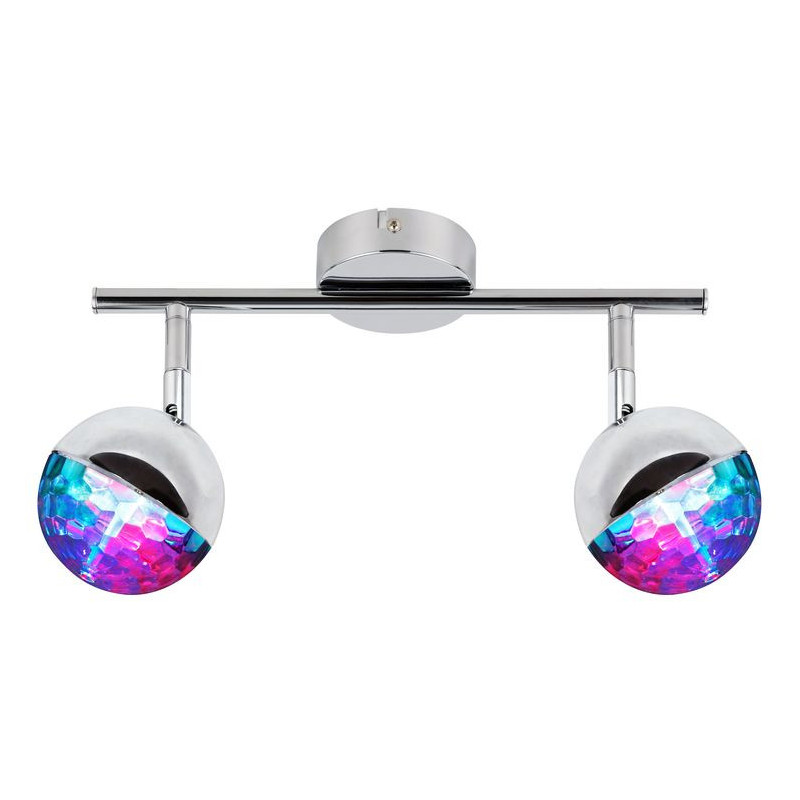 Luminaire PARTY 2x3W ruban LED RGB - chrome 