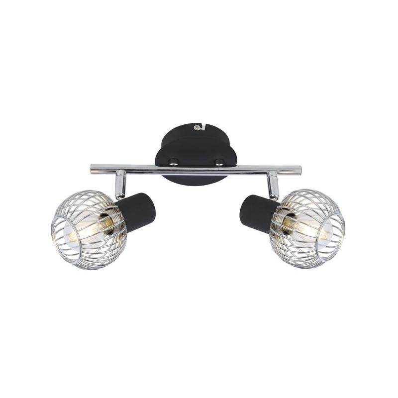 Luminaire OSLO bande 2xE14 - noir / chrome 