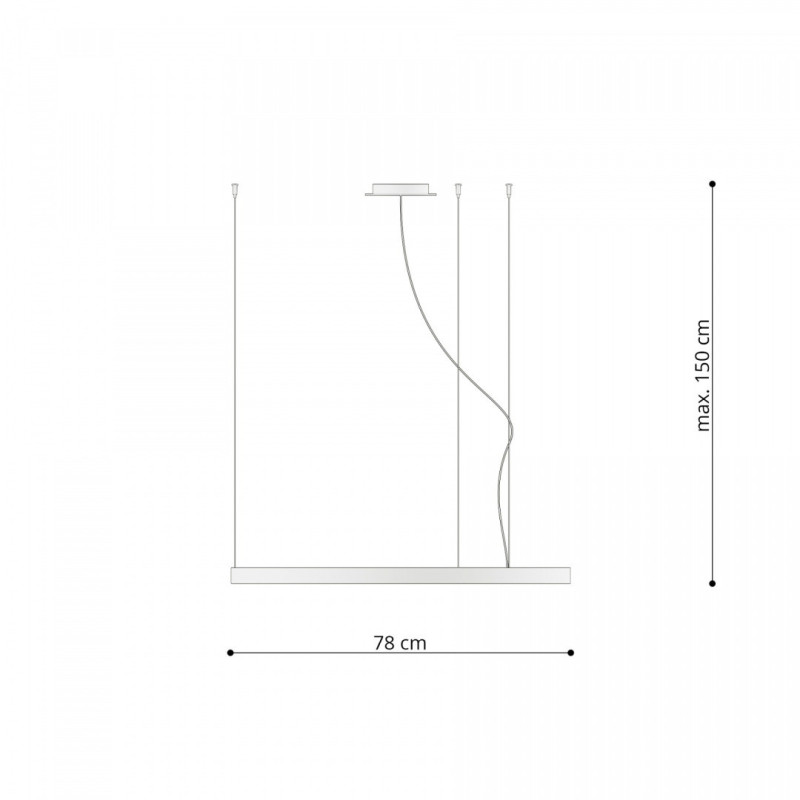 Suspension Design Lustre RIO 78cm LED 50W 3000K CRI90 - blanc