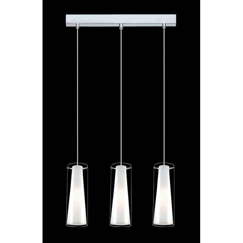 Suspension luminaire design Lustre CAROLE 3xE27 - chromé