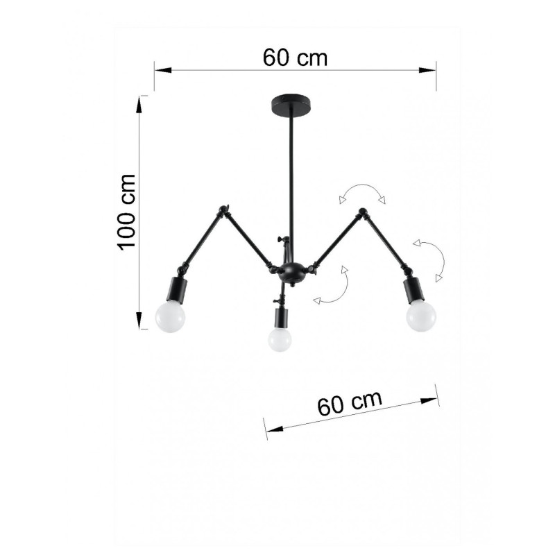 Lustre STARK 3 E27 - noir 