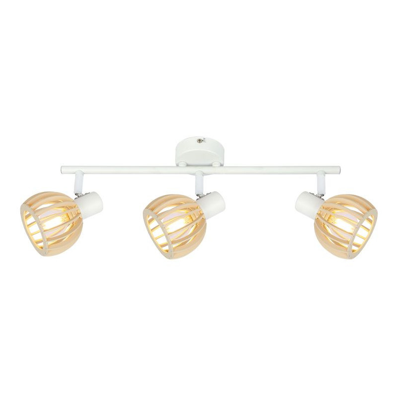 Luminaire ATARRI bandeau 3xE14 - blanc / bois 