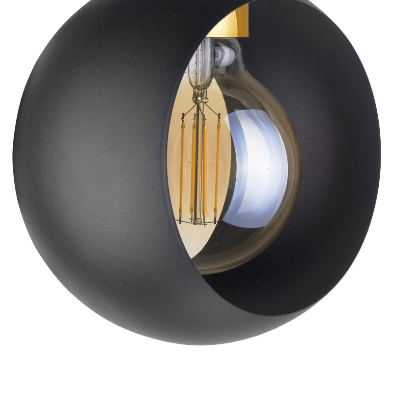 Suspension CYKLOP boule métal noir Design chic 