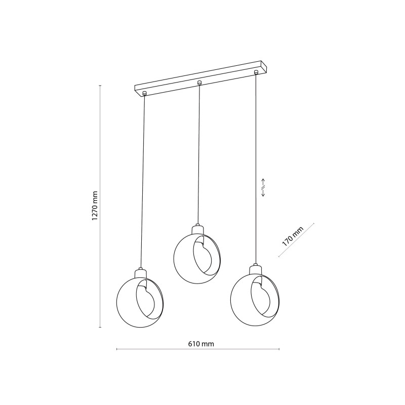 Suspension CYKLOP 3 boules métal blanc Design chic 