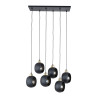 Suspension CYKLOP 6 boules métal noir Design chic 
