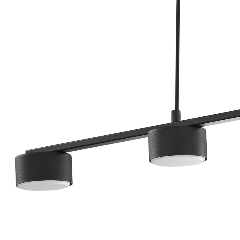 Suspension DALLAS BLACK 3 lampes metal noir Minimaliste 