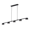 Suspension DALLAS BLACK 5 lampes metal noir Minimaliste 