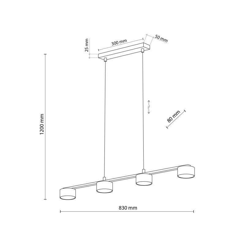 Suspension DALLAS GOLD 3 lampes metal doré Minimaliste 