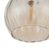 Suspension DEVI AMBER boule verre ambré 25cm et metal doré Vintage 