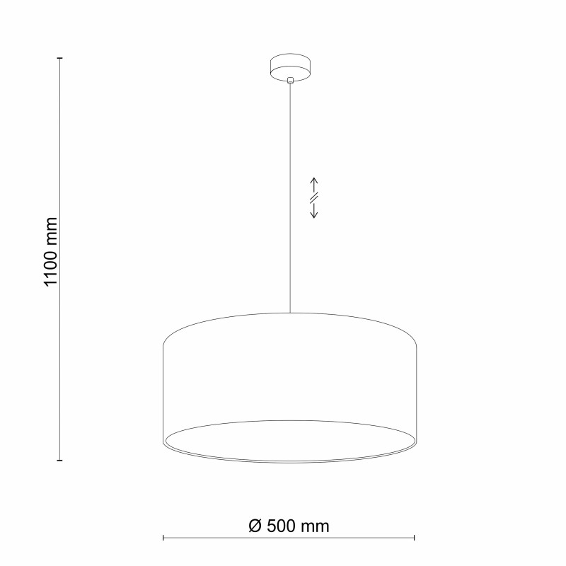 Suspension EARTH rond tissu gris Minimaliste 