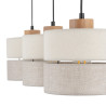 Suspension ECO 3 abat-jour alignés en tissu beige Gris Bohème 