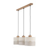 Suspension ECO 3 abat-jour alignés en tissu beige Gris Bohème 