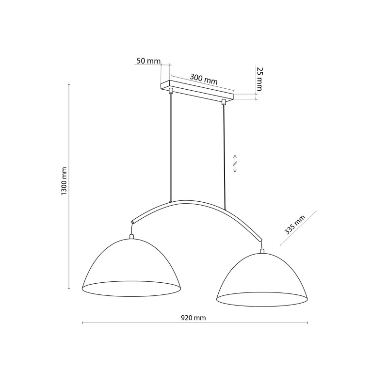 Suspension FARO NEW WHITE 2 abat-jour bol metal blanc Vintage 