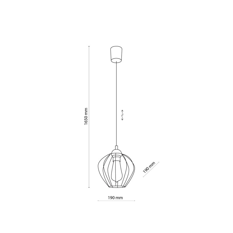 Suspension GALAXY NEW abat-jour cage en métal noir douille or Industriel 