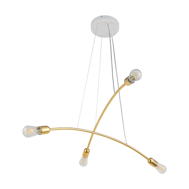 Suspension HELIX GOLD 4 douilles metal doré Industriel 