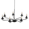 Suspension murale chandelier LIMAL 7 bougeoirs metal noir Vintage 