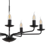 Suspension murale chandelier LIMAL 7 bougeoirs metal noir Vintage 