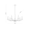 Suspension murale chandelier LIMAL 7 bougeoirs metal noir Vintage 