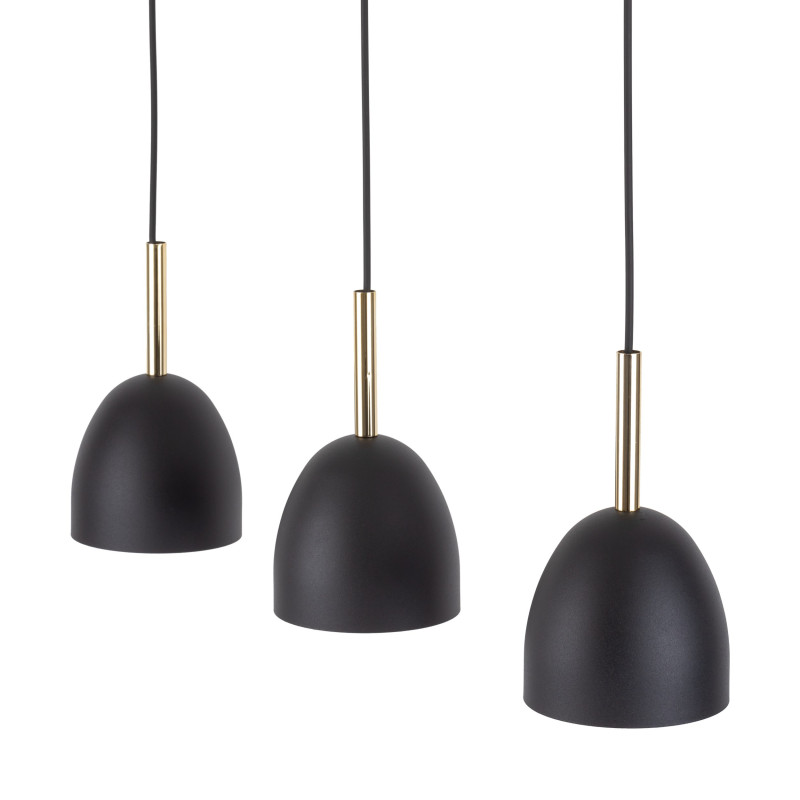 Suspension NORD BLACK 3 abat-jour metal noir Industriel 