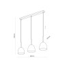 Suspension NORD WHITE 3 abat-jour metal blanc Industriel 