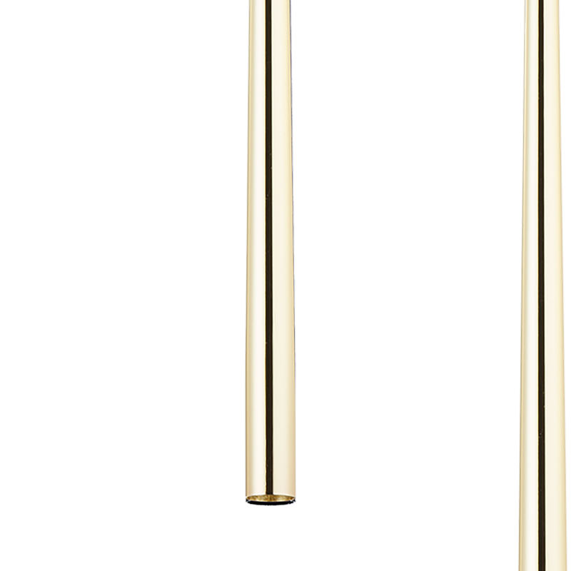 Suspension longue PIANO GOLD 4 sources lumineuses métal doré noir Design Minimaliste 