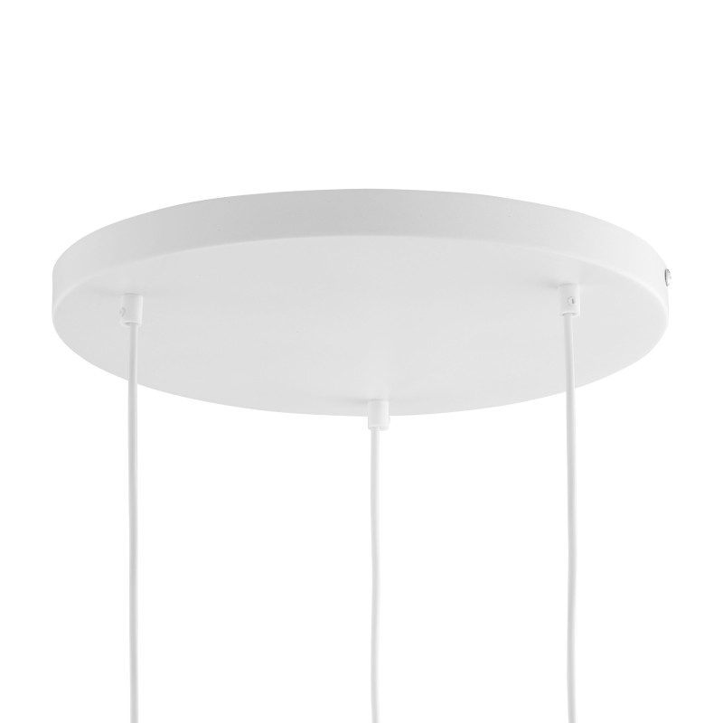 Suspension longue PIANO WHITE 3 sources lumineuses métal blanc Design Minimaliste 