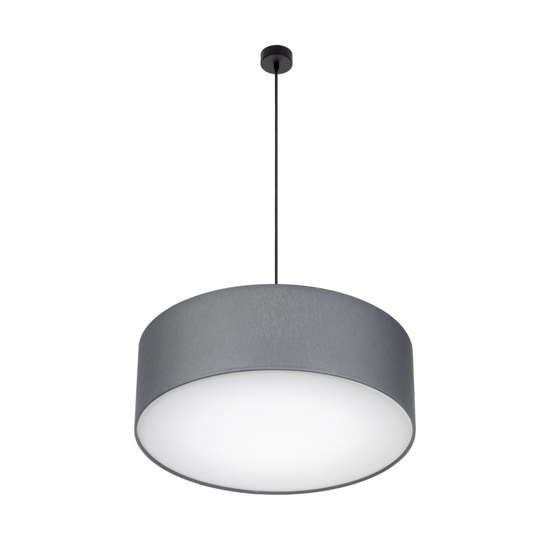 Suspension RONDO GRAPHITE rond 60cm tissu gris anthracite 3 douilles Minimaliste 