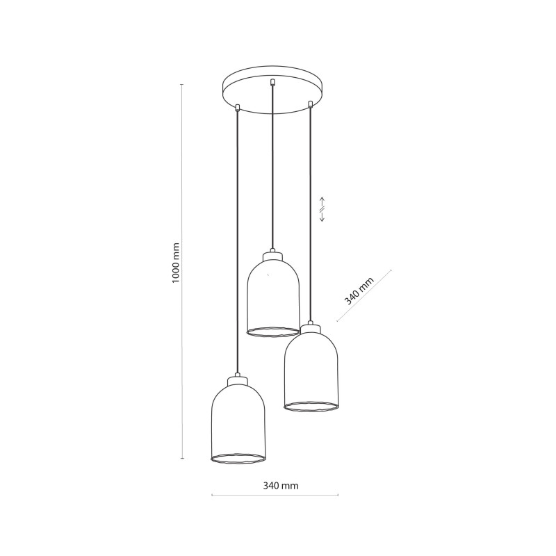 Suspension SATIPO AMBER 3 abat-jour verre ambré douilles metal doré Vintage 